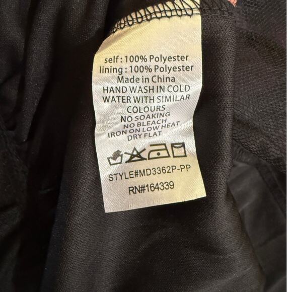 Petal and Pup Women's Midi Dress Small chiffon black floral dark fairy goth vamp - Picture 7 of 7